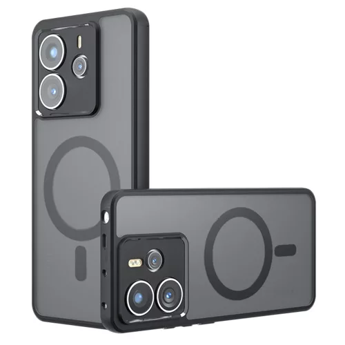 Techsuit - PureFrost MagSafe Ütésálló tok - Xiaomi Redmi Note 14 4G (Standard) - Matt fekete