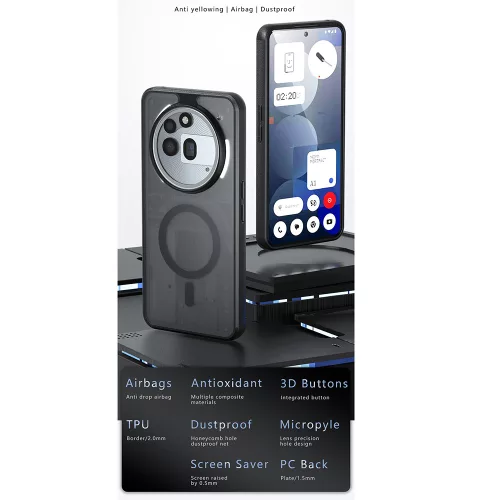 Techsuit - PureFrost MagSafe Ütésálló tok - Nothing Phone (3a) Pro - Matt fekete