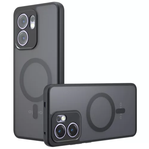 Techsuit - PureFrost MagSafe Ütésálló tok - Oppo Reno13 F 4G / Reno13 F 5G / Reno13 FS 5G - Matt fekete