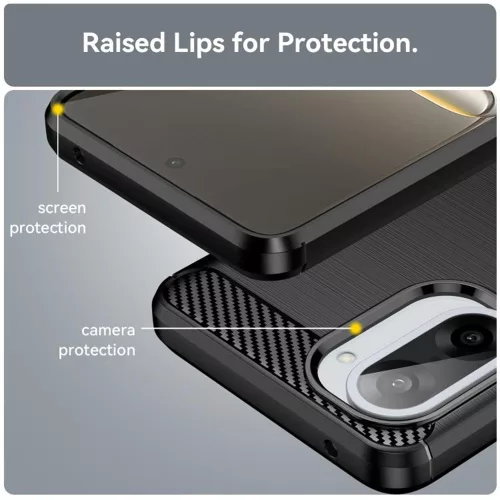 Techsuit - Carbon szilikon tok - OnePlus Nord CE5 - Fekete