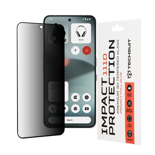 Techsuit - 111D Privacy betekintésgátló üvegfólia - Nothing Phone (3) - Fekete