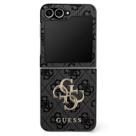   Guess - Bőr 4G Fém Logó (GUHCZF74GMGGR) - Samsung Galaxy Z Flip7 - Fekete