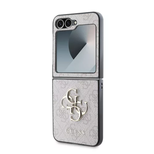 Guess - Bőr 4G Fém Logó (GUHCZF74GMGGR) - Samsung Galaxy Z Flip7 - Fekete