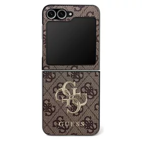   Guess - Bőr 4G Fém Logó (GUHCZF74GMGBR) - Samsung Galaxy Z Flip7 - Barna