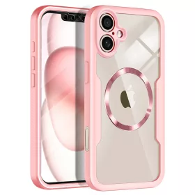   Techsuit - ColorVerse 360 MagSafe tok kijelzővédővel - iPhone 17 - Rózsaszín