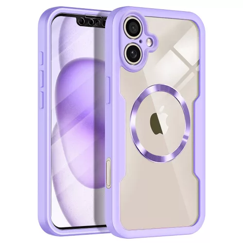 Techsuit - ColorVerse 360 MagSafe tok kijelzővédővel - iPhone 17 - Lila