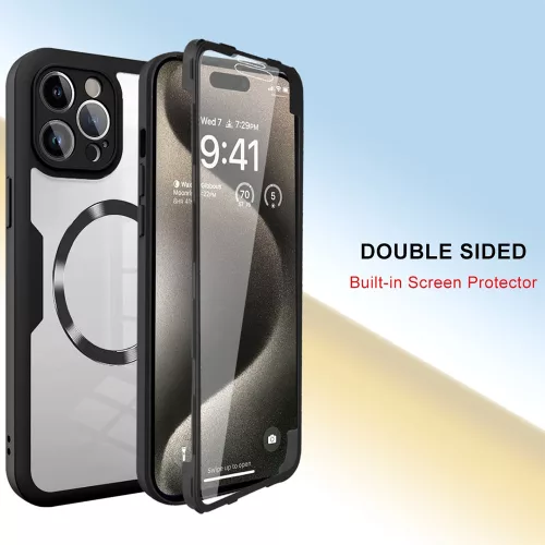 Techsuit - ColorVerse 360 MagSafe tok kijelzővédővel - iPhone 17 Pro - Lila