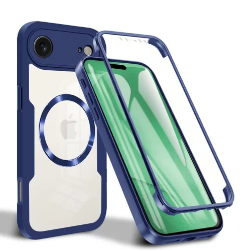 Techsuit - ColorVerse 360 MagSafe tok kijelzővédővel - iPhone 17 Air - Kék