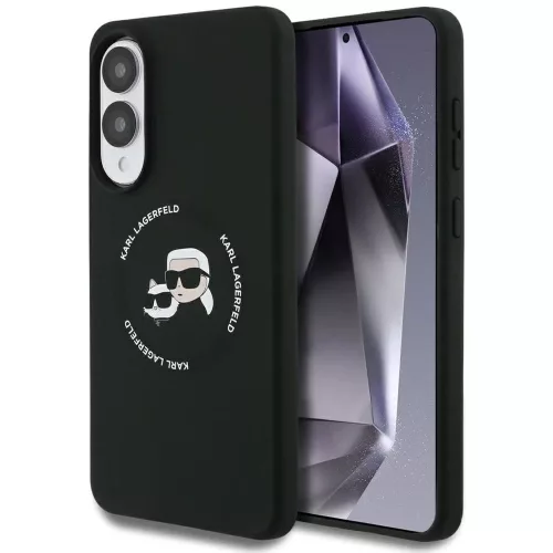 Karl Lagerfeld - Silicone Double Heads MagSafe (KLHMS25ESKCHTCK) - Samsung Galaxy S25 Edge - Black