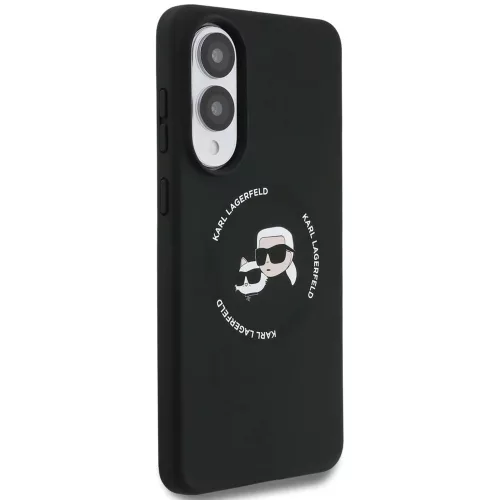 Karl Lagerfeld - Silicone Double Heads MagSafe (KLHMS25ESKCHTCK) - Samsung Galaxy S25 Edge - Black