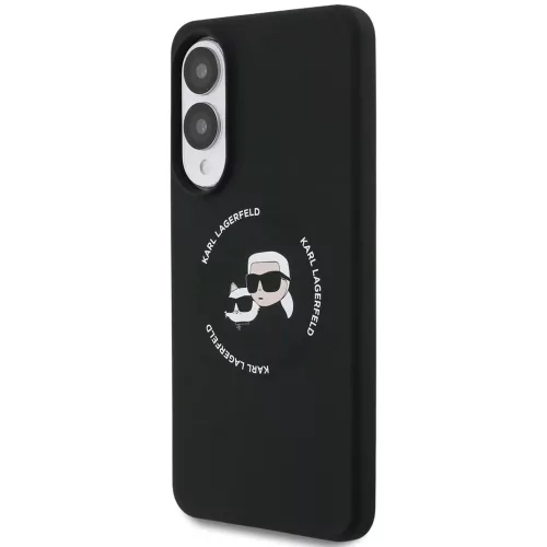 Karl Lagerfeld - Silicone Double Heads MagSafe (KLHMS25ESKCHTCK) - Samsung Galaxy S25 Edge - Black