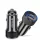 Techsuit - Premium Car Charger VoltDuo (C2) - with LED Light, USB QC 3.0, Type-C PD30W, ABS, Metal - Black