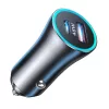 Techsuit - Premium Car Charger RescueVolt (C3) - with Metal Window Breaker, Fast Charge, USB QC18W, USB-C PD30W, 5V/3A - Grey