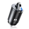 Techsuit - Premium Car Charger NanoVolt (C5) - Mini Design, Fast Charge, Type-C PD30W, Pull Ring, Aluminium Alloy - Black