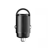 Techsuit - Premium Car Charger NanoVolt (C5) - Mini Design, Fast Charge, Type-C PD30W, Pull Ring, Aluminium Alloy - Black