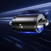 Techsuit - Premium Car Charger NanoVolt (C5) - Mini Design, Fast Charge, Type-C PD30W, Pull Ring, Aluminium Alloy - Black