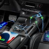 Techsuit - Premium Car Charger DriveBoost (C6) - Fast Charge, LED Light, USB, 2x Type-C, 60W - Silver