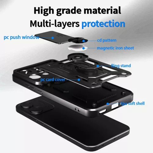Techsuit - CamShield ütésálló tok - Oppo Reno14 F / Reno14 FS 5G - Fekete