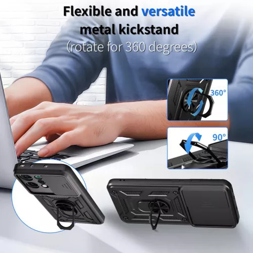 Techsuit - CamShield ütésálló tok - Oppo Reno14 F / Reno14 FS 5G - Fekete