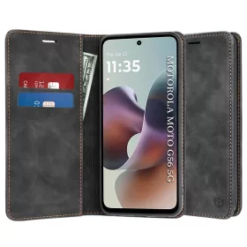   Techsuit - Confy Cover kinyitható tok - Motorola Moto G56 - Fekete