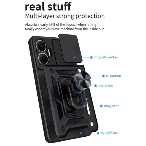 Techsuit - CamShield ütésálló tok - Xiaomi Poco F7 - Fekete