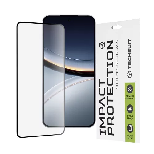 Techsuit - 111D Full Cover / Full Glue üvegfólia - Xiaomi Poco F7 - Fekete széllel