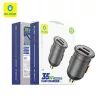 Blueo - Car Charger - USB, Type-C, 35W, with Built-in Protections, for 12V to 24V DC Socket, Matte Finish - Grey