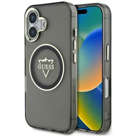   Guess - IML Fém Hegy Logó MagSafe (GUHMP16SHFGTMSLSK) - iPhone 16 - Fekete