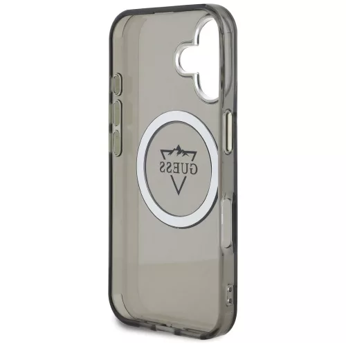 Guess - IML Fém Hegy Logó MagSafe (GUHMP16SHFGTMSLSK) - iPhone 16 - Fekete