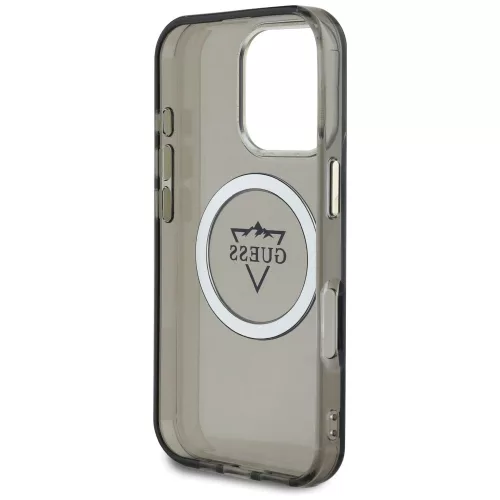 Guess - IML Fém Hegy Logó MagSafe (GUHMP16XHFGTMSLSK) - iPhone 16 Pro Max - Fekete