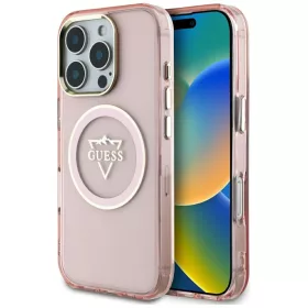   Guess - IML Fém Hegy Logó MagSafe (GUHMP16XHFGTMSLSP) - iPhone 16 Pro Max - Rózsaszín