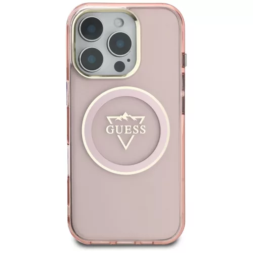 Guess - IML Fém Hegy Logó MagSafe (GUHMP16XHFGTMSLSP) - iPhone 16 Pro Max - Rózsaszín