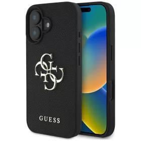   Guess - Keménytok Nagy 4G Logó Kis Klasszikus Logóval (GUHCP16SPGT4MBK) - iPhone 16 - Fekete