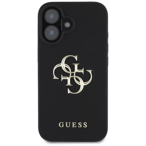 Guess - Keménytok Nagy 4G Logó Kis Klasszikus Logóval (GUHCP16SPGT4MBK) - iPhone 16 - Fekete