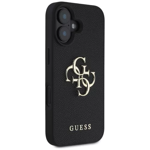 Guess - Keménytok Nagy 4G Logó Kis Klasszikus Logóval (GUHCP16SPGT4MBK) - iPhone 16 - Fekete