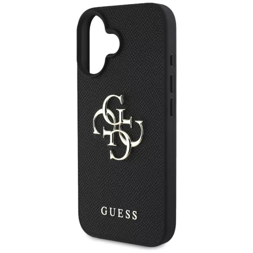 Guess - Keménytok Nagy 4G Logó Kis Klasszikus Logóval (GUHCP16SPGT4MBK) - iPhone 16 - Fekete