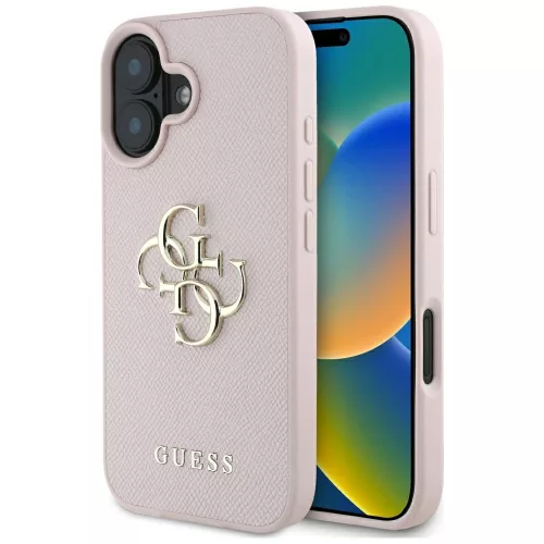 Guess - Keménytok Nagy 4G Logó Kis Klasszikus Logóval (GUHCP16SPGT4MBP) - iPhone 16 - Rózsaszín