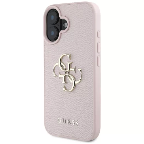 Guess - Keménytok Nagy 4G Logó Kis Klasszikus Logóval (GUHCP16SPGT4MBP) - iPhone 16 - Rózsaszín