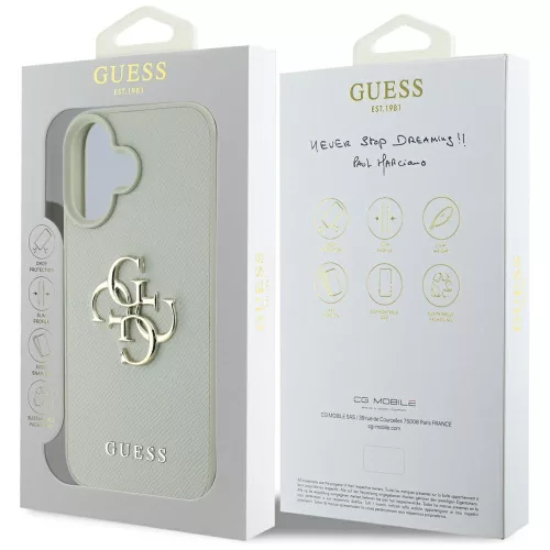 Guess - Keménytok Nagy 4G Logó Kis Klasszikus Logóval (GUHCP16SPGT4MBN) - iPhone 16 - Zöld