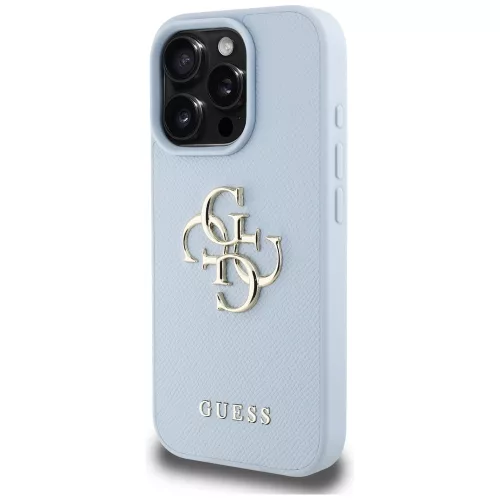 Guess - Keménytok Nagy 4G Logó Kis Klasszikus Logóval (GUHCP16LPGT4MBB) - iPhone 16 Pro - Kék