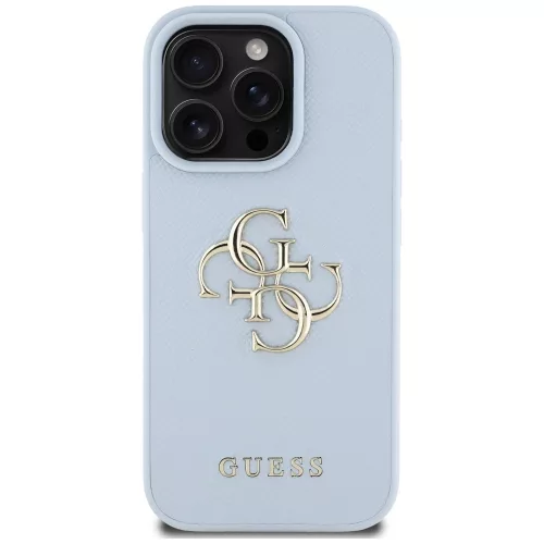 Guess - Keménytok Nagy 4G Logó Kis Klasszikus Logóval (GUHCP16LPGT4MBB) - iPhone 16 Pro - Kék