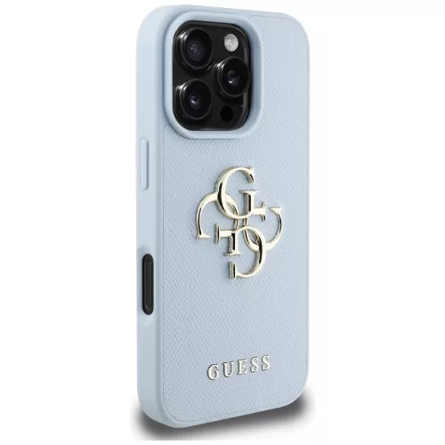 Guess - Keménytok Nagy 4G Logó Kis Klasszikus Logóval (GUHCP16LPGT4MBB) - iPhone 16 Pro - Kék