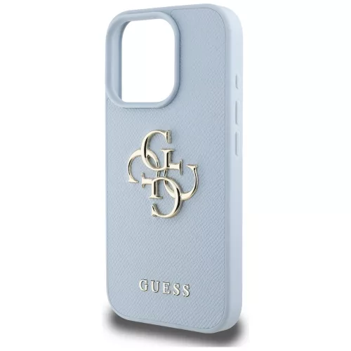 Guess - Keménytok Nagy 4G Logó Kis Klasszikus Logóval (GUHCP16LPGT4MBB) - iPhone 16 Pro - Kék