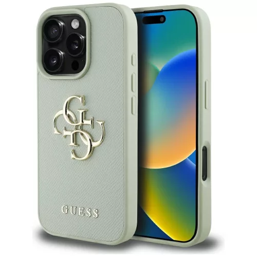 Guess - Keménytok Nagy 4G Logó Kis Klasszikus Logóval (GUHCP16XPGT4MBN) - iPhone 16 Pro Max - Zöld