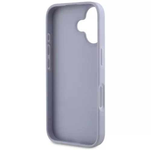 Guess - Bőr Hőpecsétes 4G Mintás Háromszög Fém Logó (GUHCP16SPGP4STRU) - iPhone 16 - Világos Lila