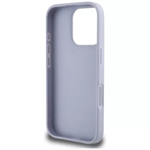 Guess - Bőr Hőpecsétes 4G Mintás Háromszög Fém Logó (GUHCP16XPGP4STRU) - iPhone 16 Pro Max - Világos Lila
