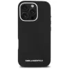 Karl Lagerfeld - Saffiano Full Wrapped Elongated Metal Logo MagSafe (KLHMP16XPSAFWMCK) - iPhone 16 Pro Max - Black