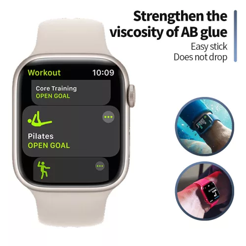 Blueo - High Molecule Screen Protector with Dust Removal Locator - Apple Watch 7 / 8 (41mm) - Black