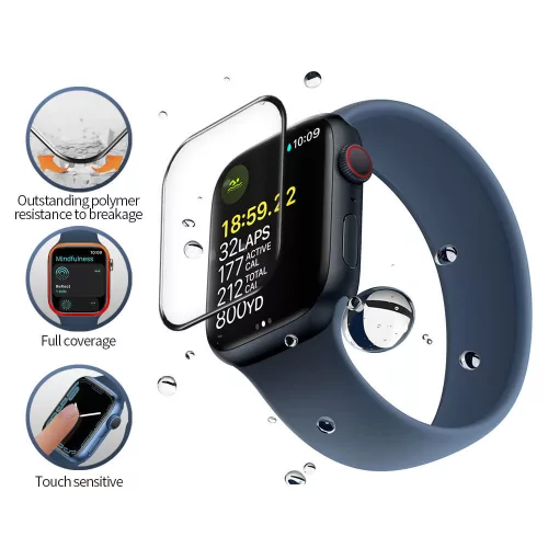 Blueo - High Molecule Screen Protector with Dust Removal Locator - Apple Watch 7 / 8 (45mm) - Black