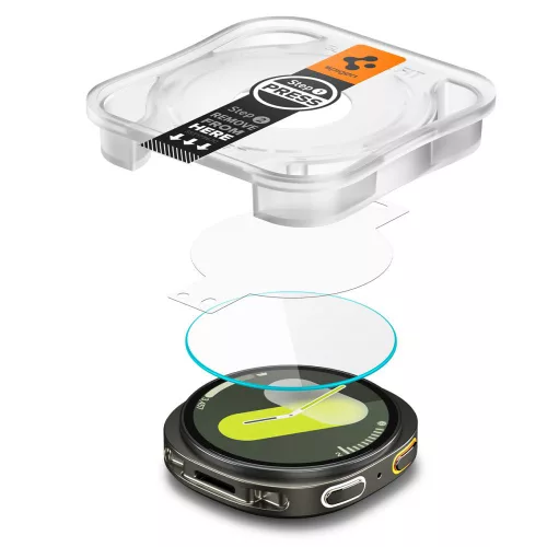 Spigen - (2 pack) Glas.tR EZ Fit (AGL09874) - Samsung Galaxy Watch8 40mm / Watch9 40mm - Clear